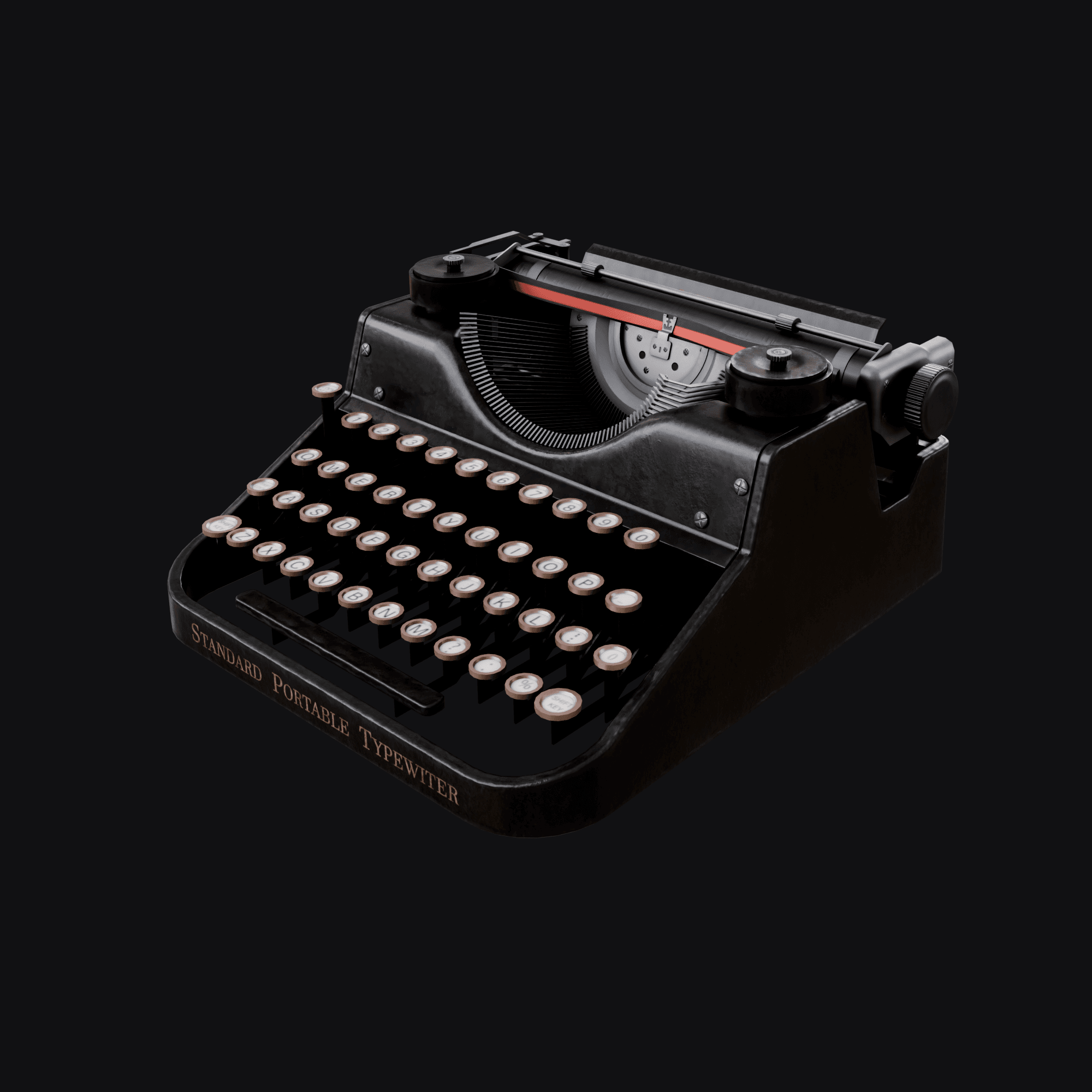 Type Writer, free Blender 3D model render