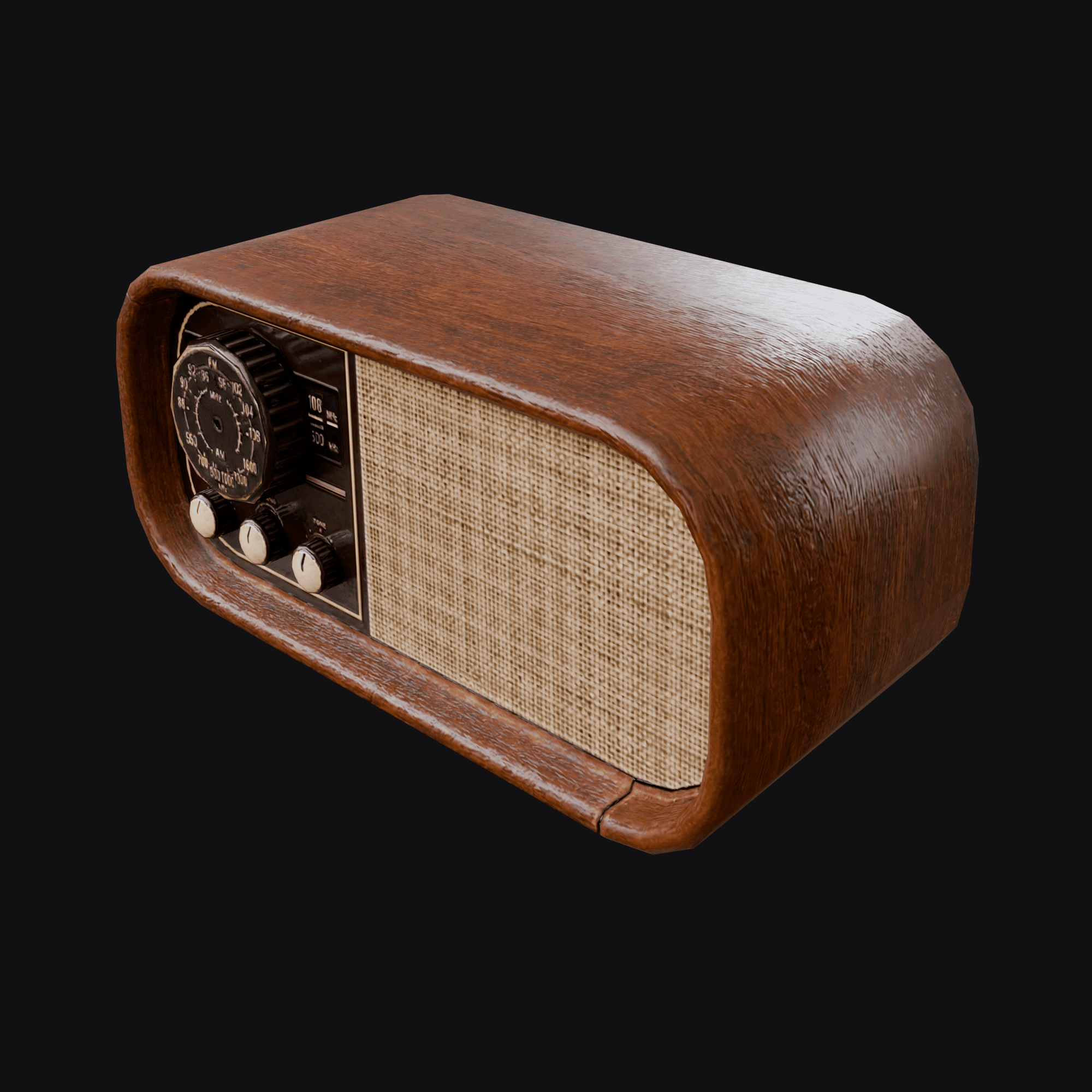 Vintage Radio, free Blender 3D model render