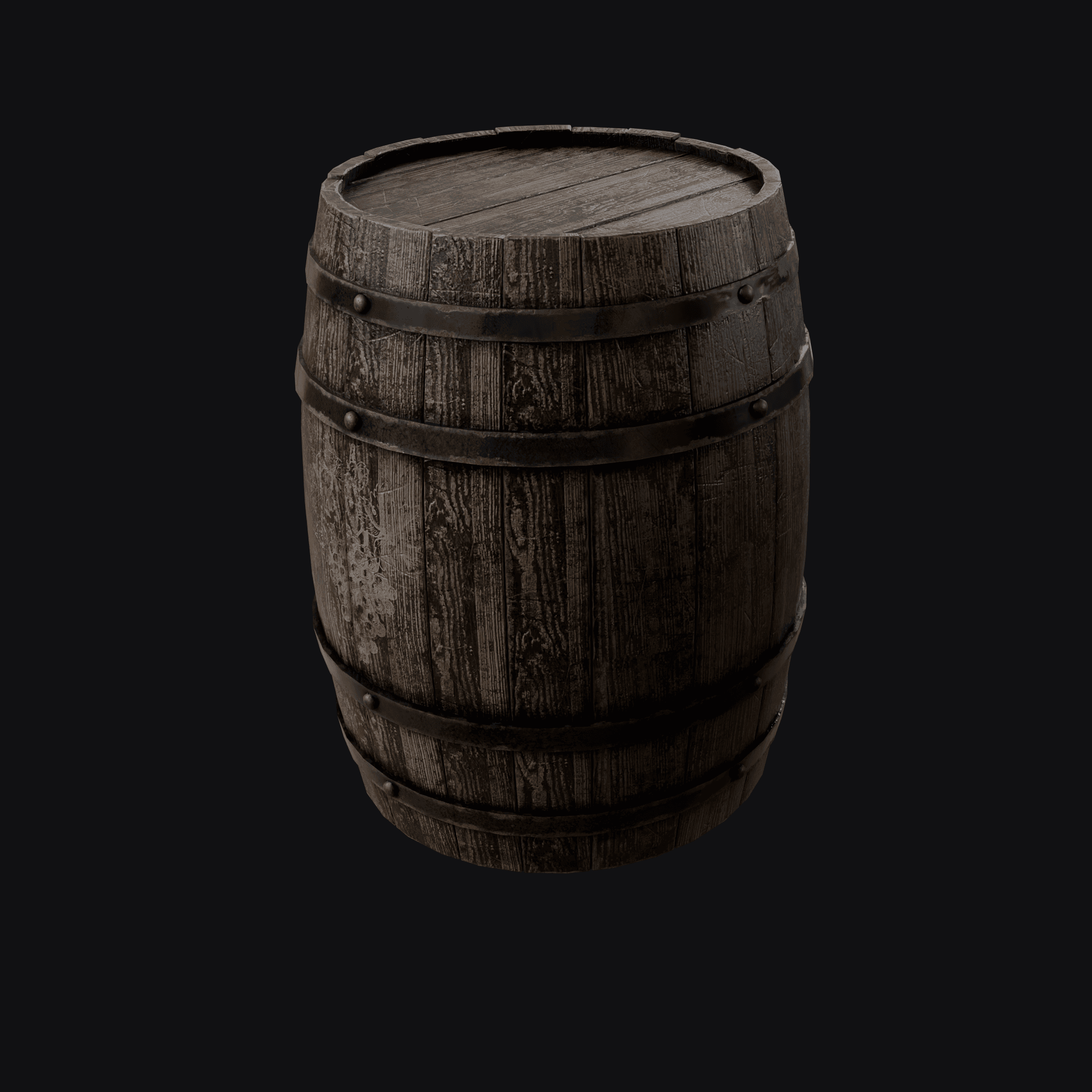 Wood Barrel, free Blender 3D model render