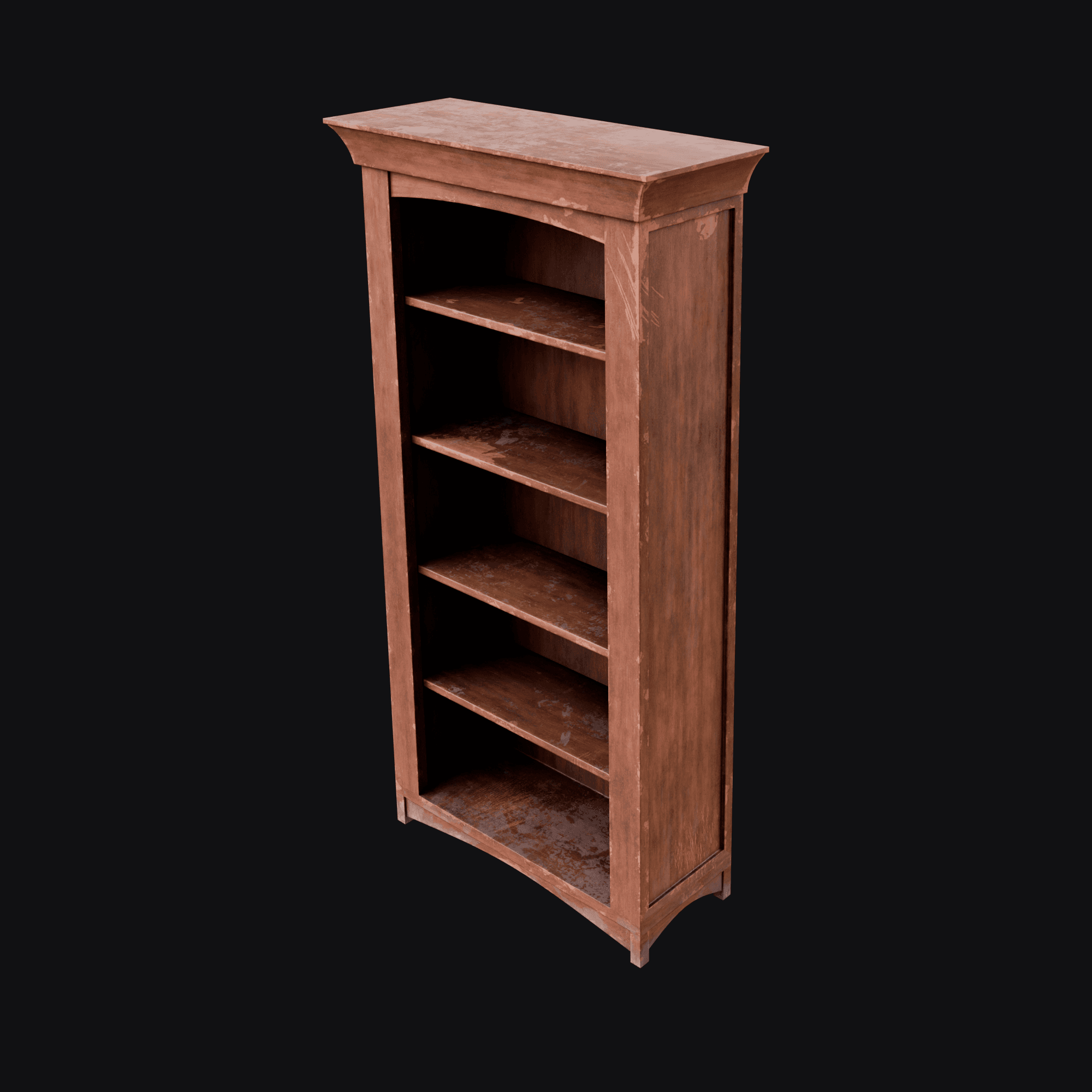 Wooden Bookshelf, free Blender 3D model render