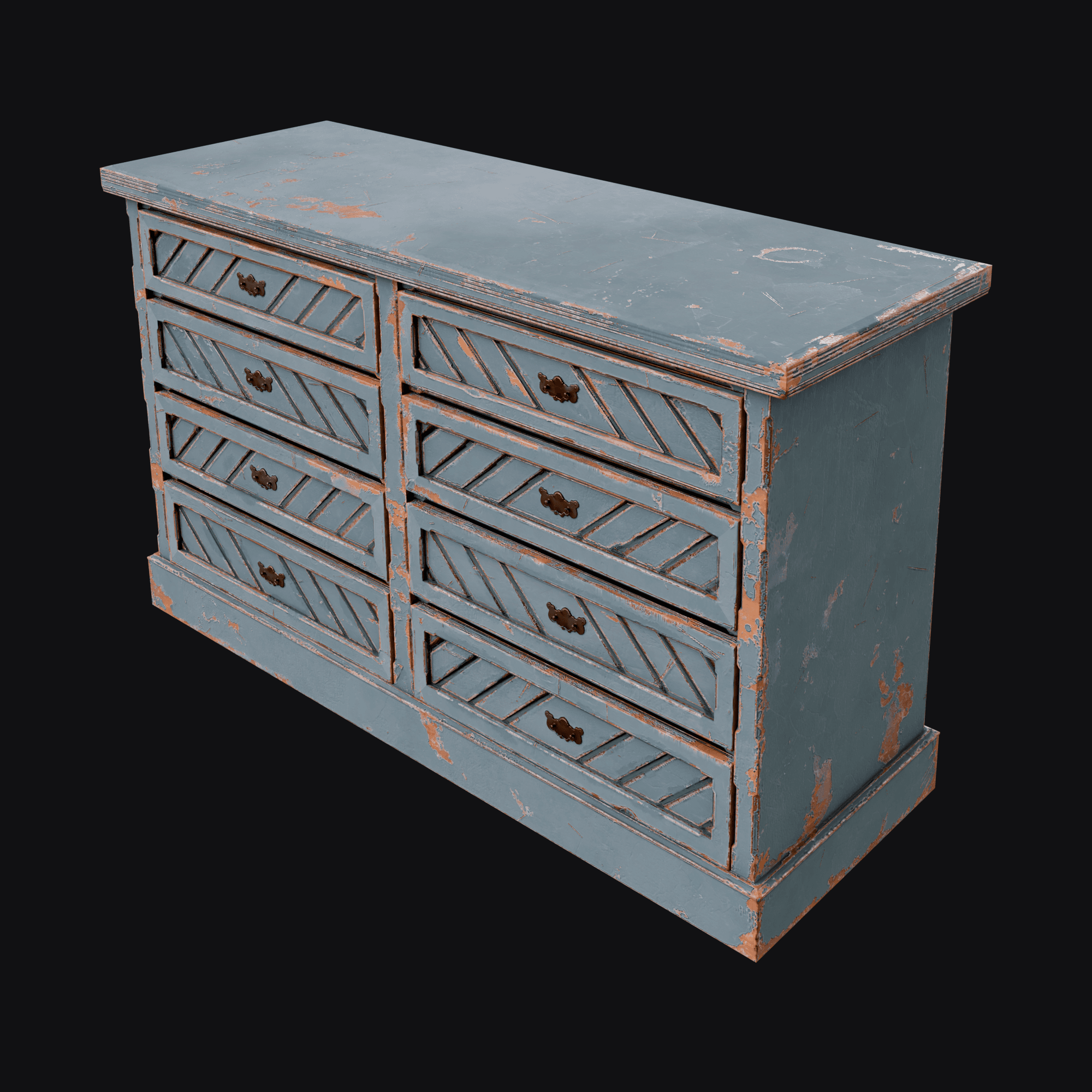 Wooden Dresser, free Blender 3D model render