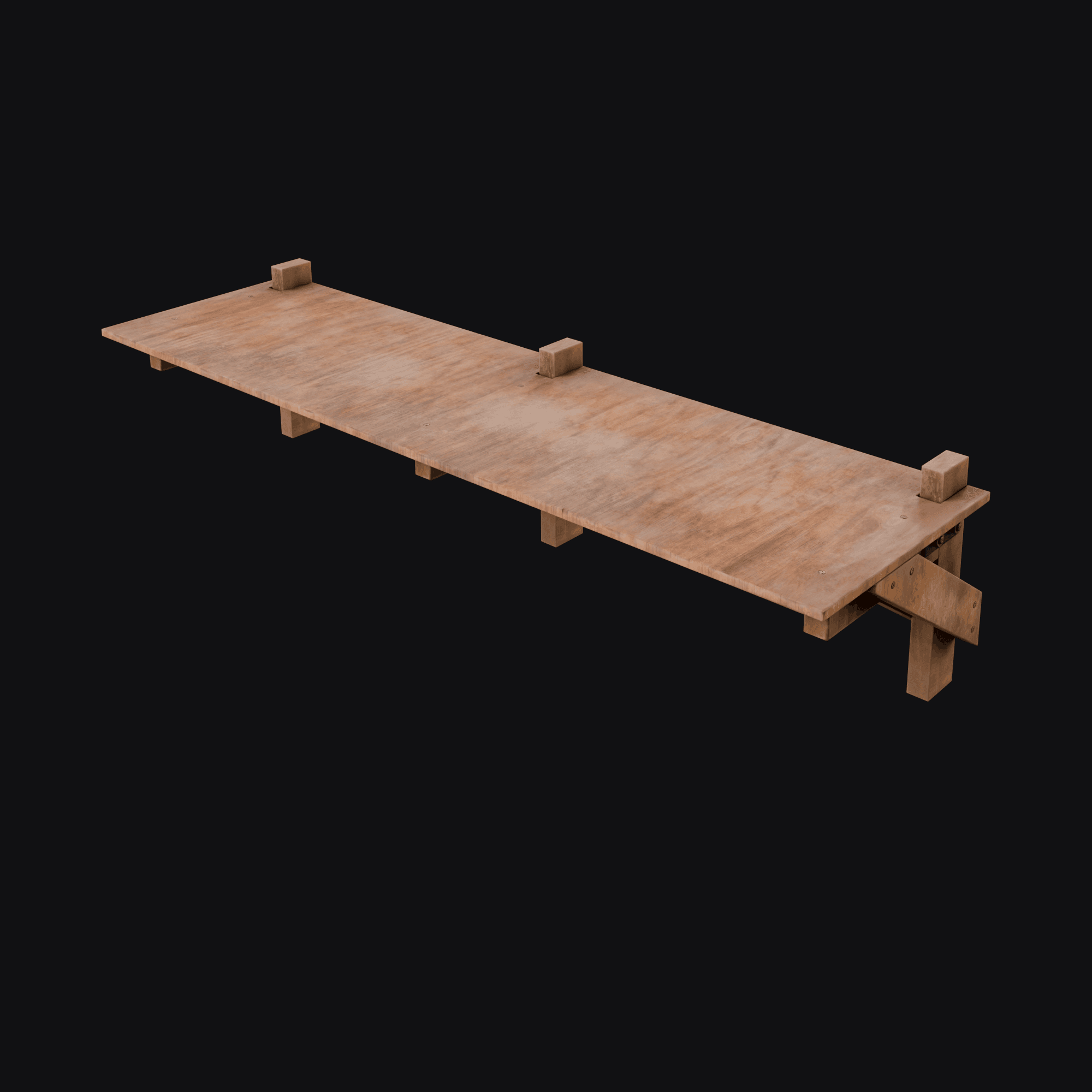 Wood Wall Shelf, free Blender 3D model render