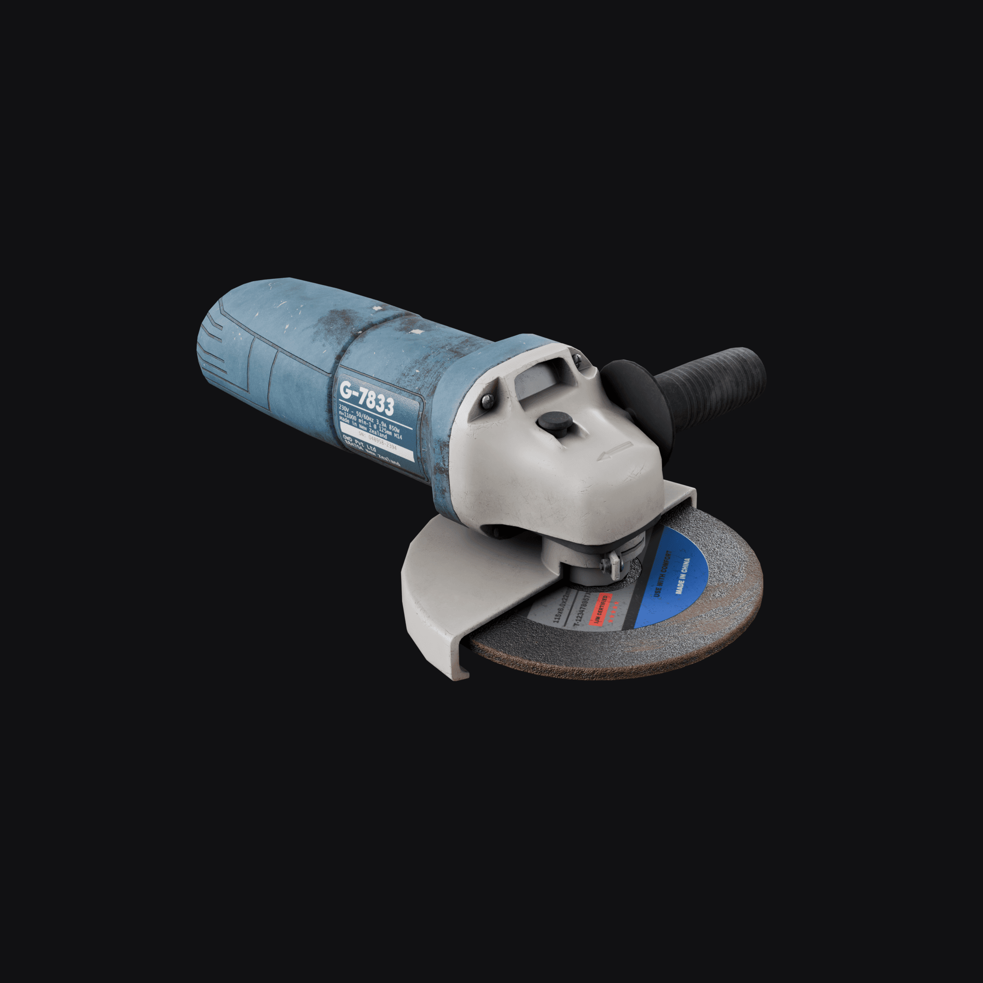 Workshop Angle Grinder, free Blender 3D model render