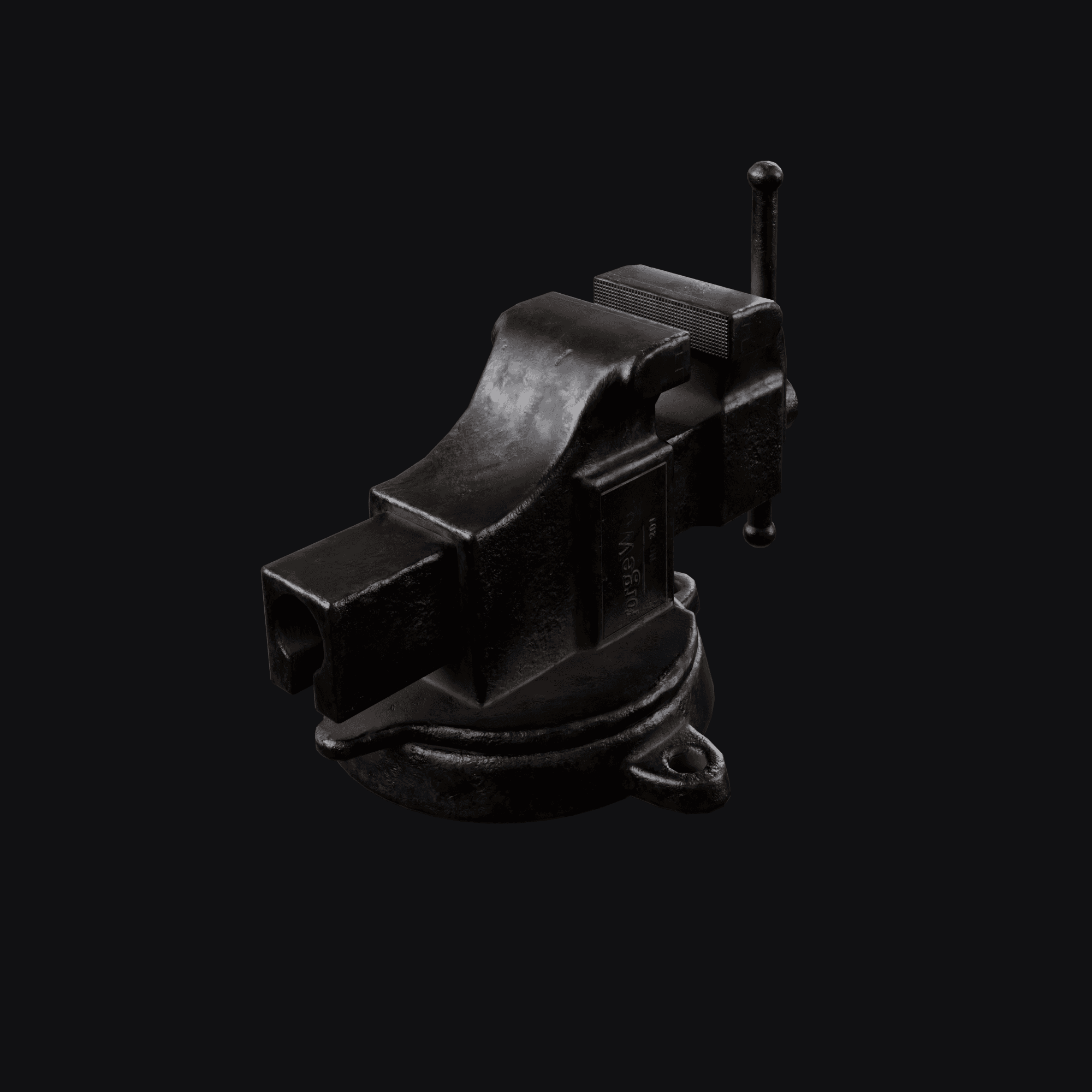 Workshop Bench Vise, free Blender 3D model render