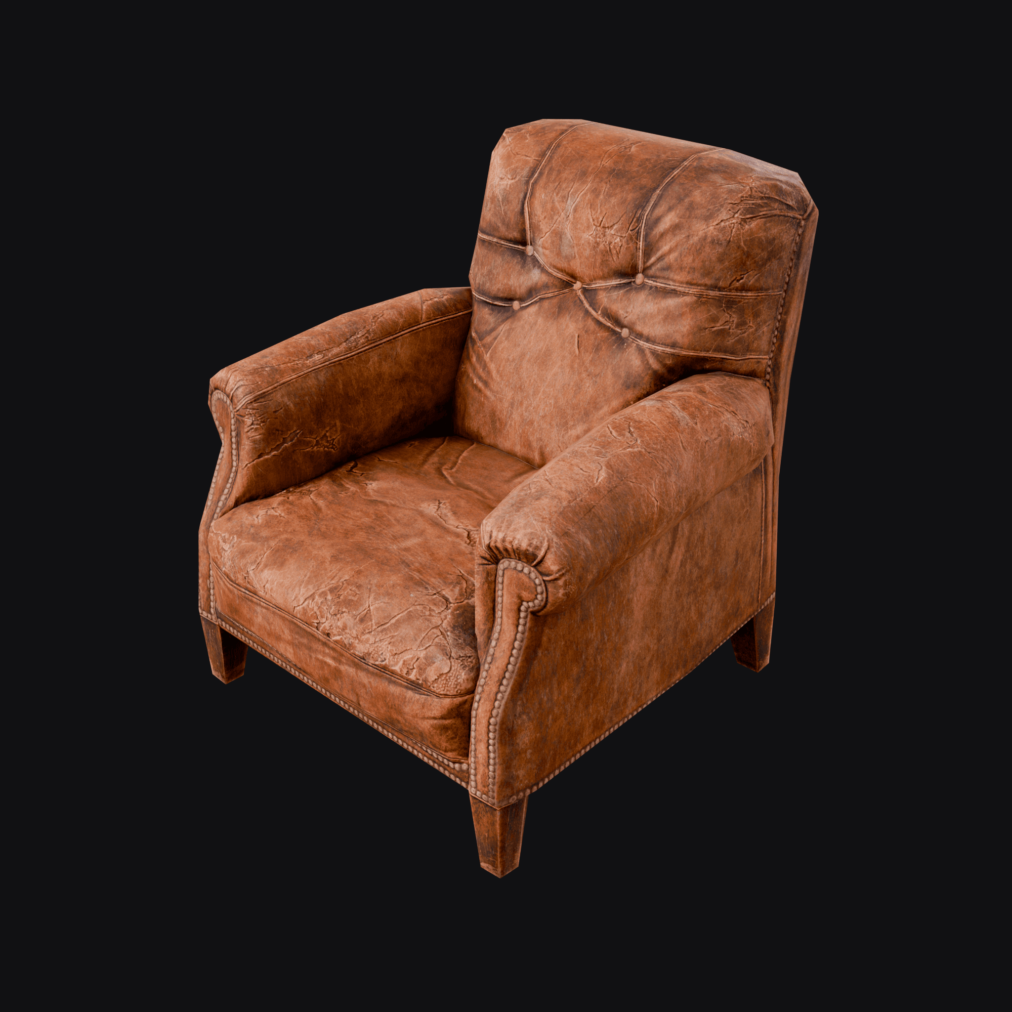 Worn Leather Arm Chair