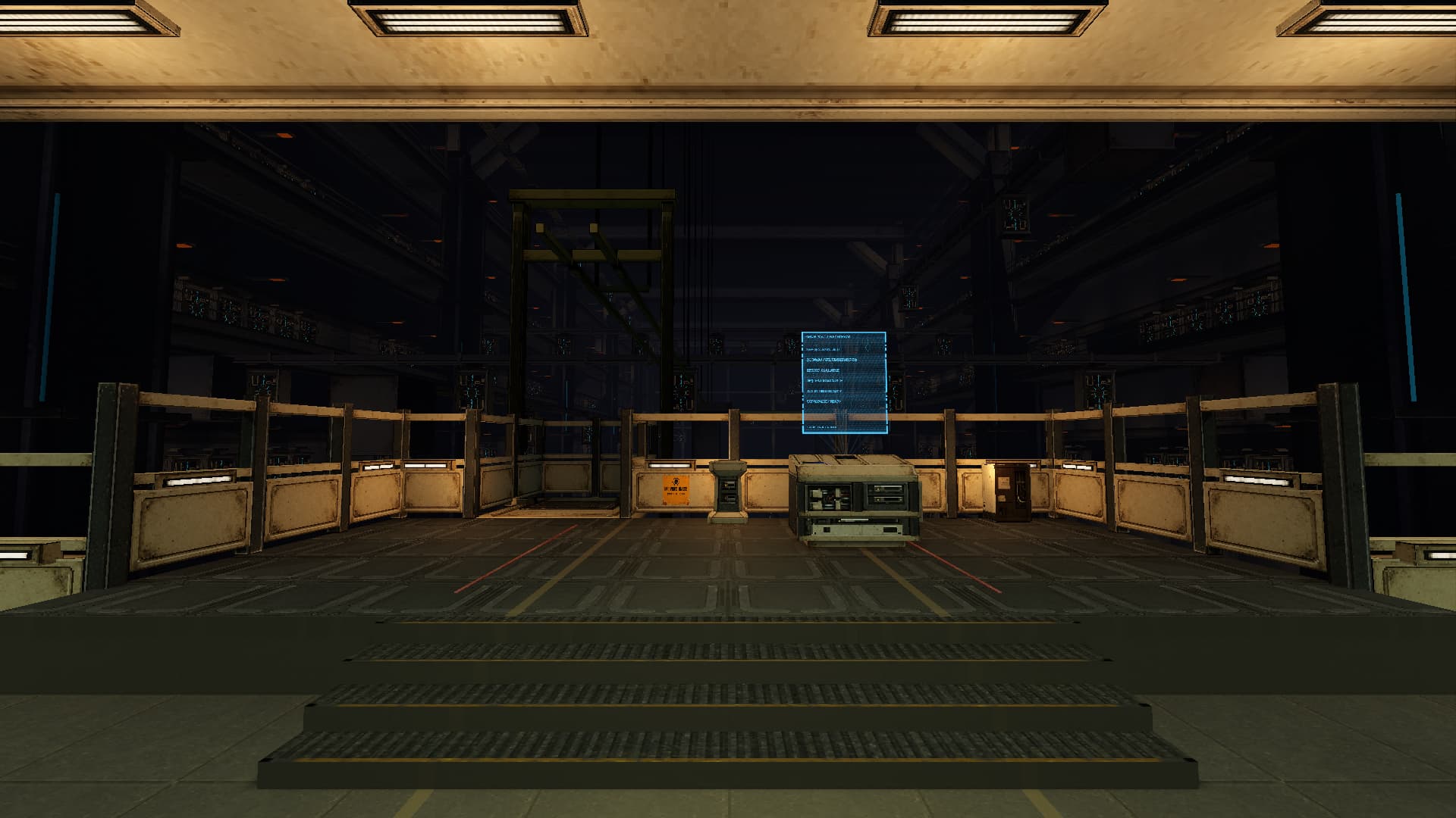 The archival console stands before a vast hall of stored data racks
