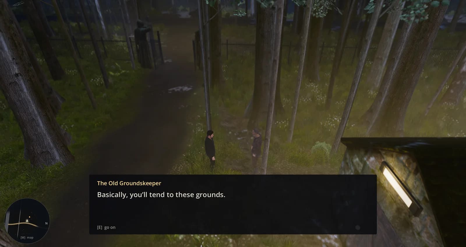 The Old Groundskeeper: Basically, you'll tend to these grounds