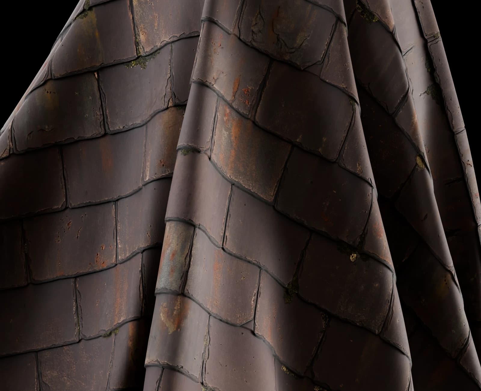 Aged dark brown roof tiles 01 render 5 of 5