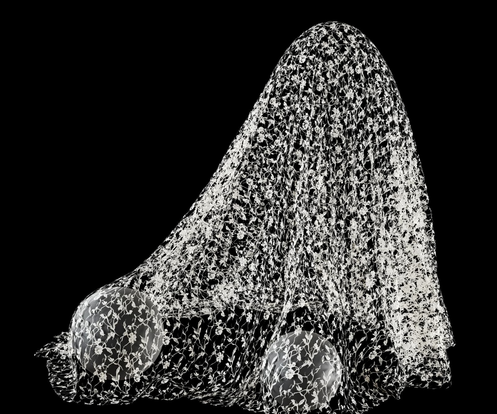 Aged floral lace curtain 01 render 4 of 5