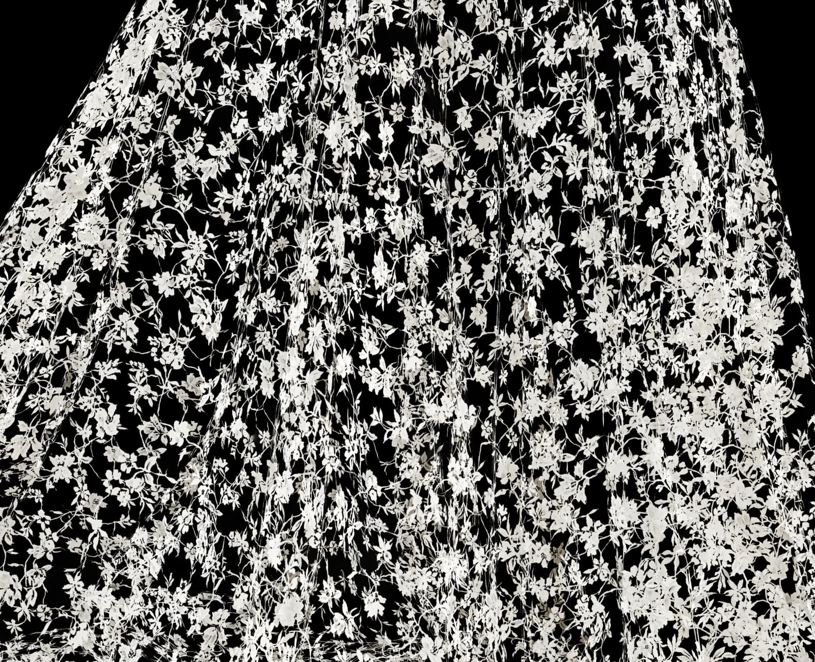 Aged floral lace curtain 02 render 5 of 5