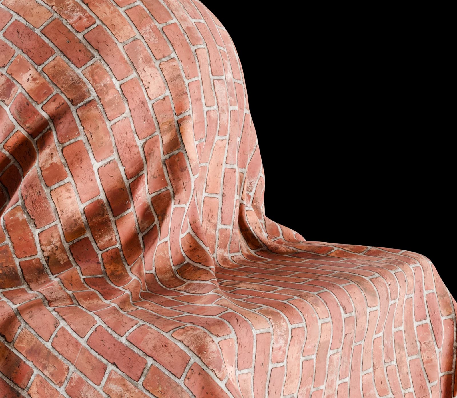 Aged red brick with pale mortar 01 render 3 of 5