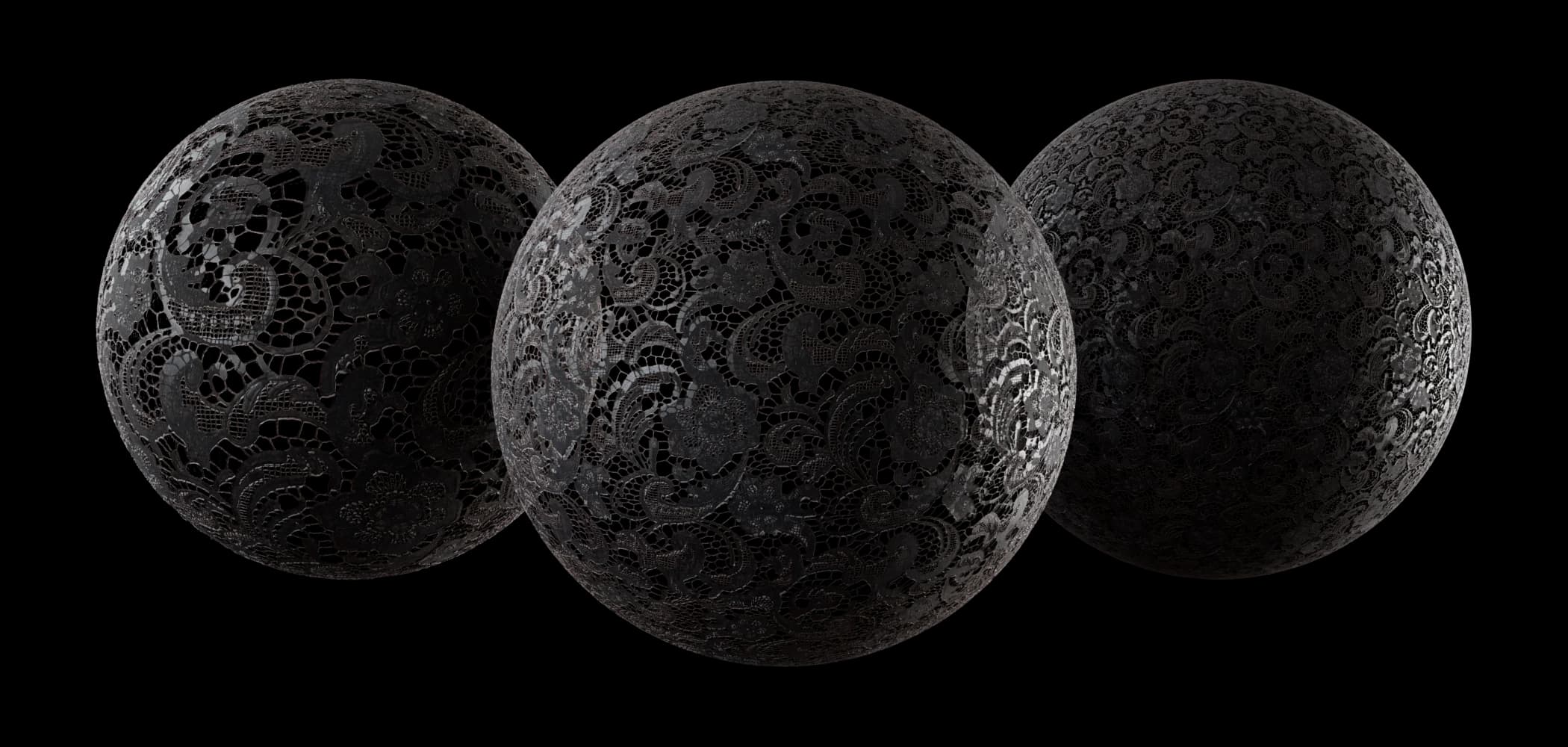 Black Guipure Lace render 2 of 2