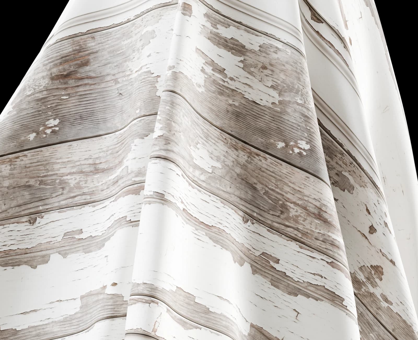 Chipped white-painted wood trim sheet 01 render 5 of 5
