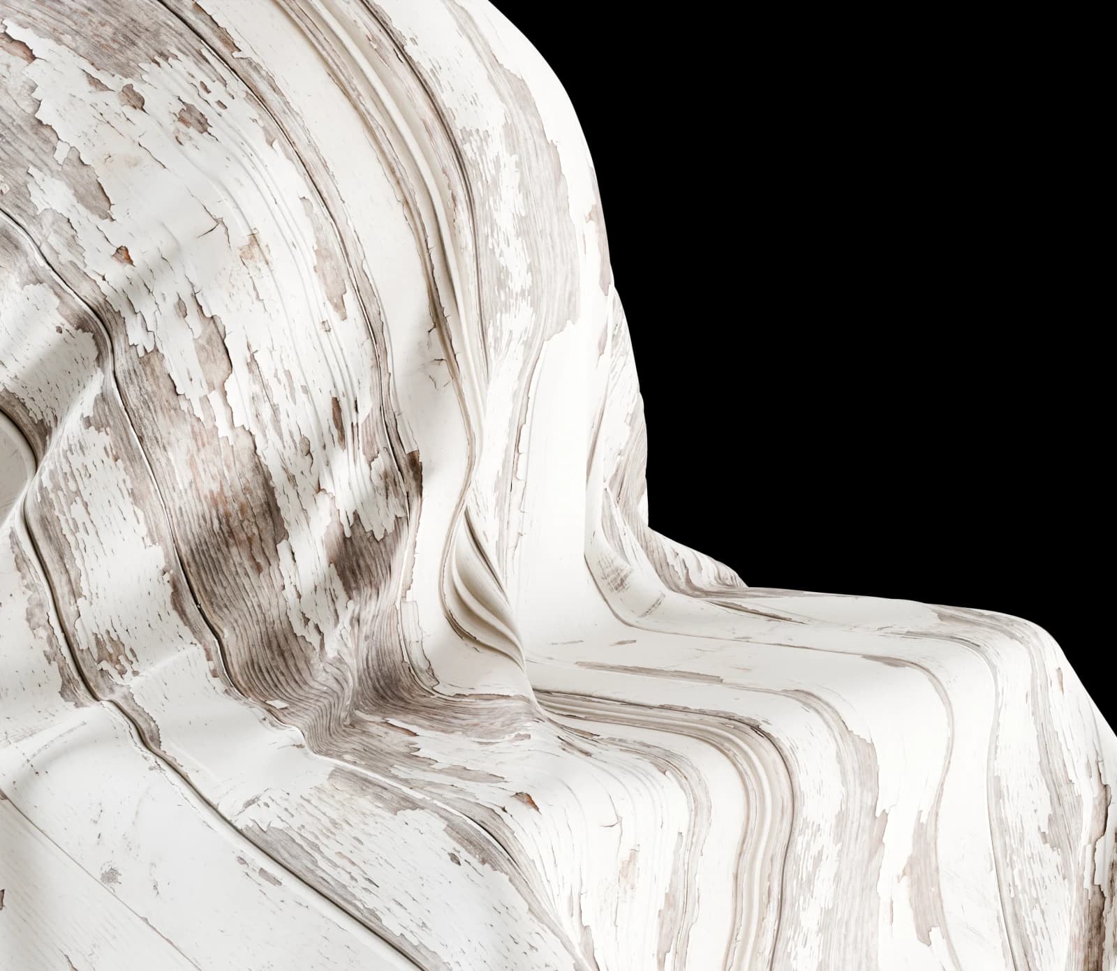 Chipped white-painted wood trim sheet 02 render 3 of 5