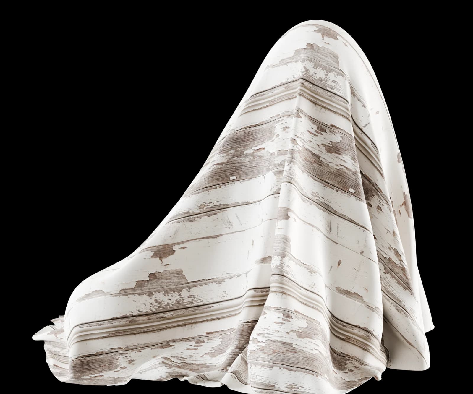 Chipped white-painted wood trim sheet 02 render 4 of 5
