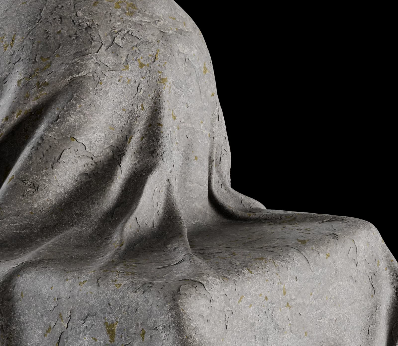 Moss-stained dark stone 01 render 3 of 5