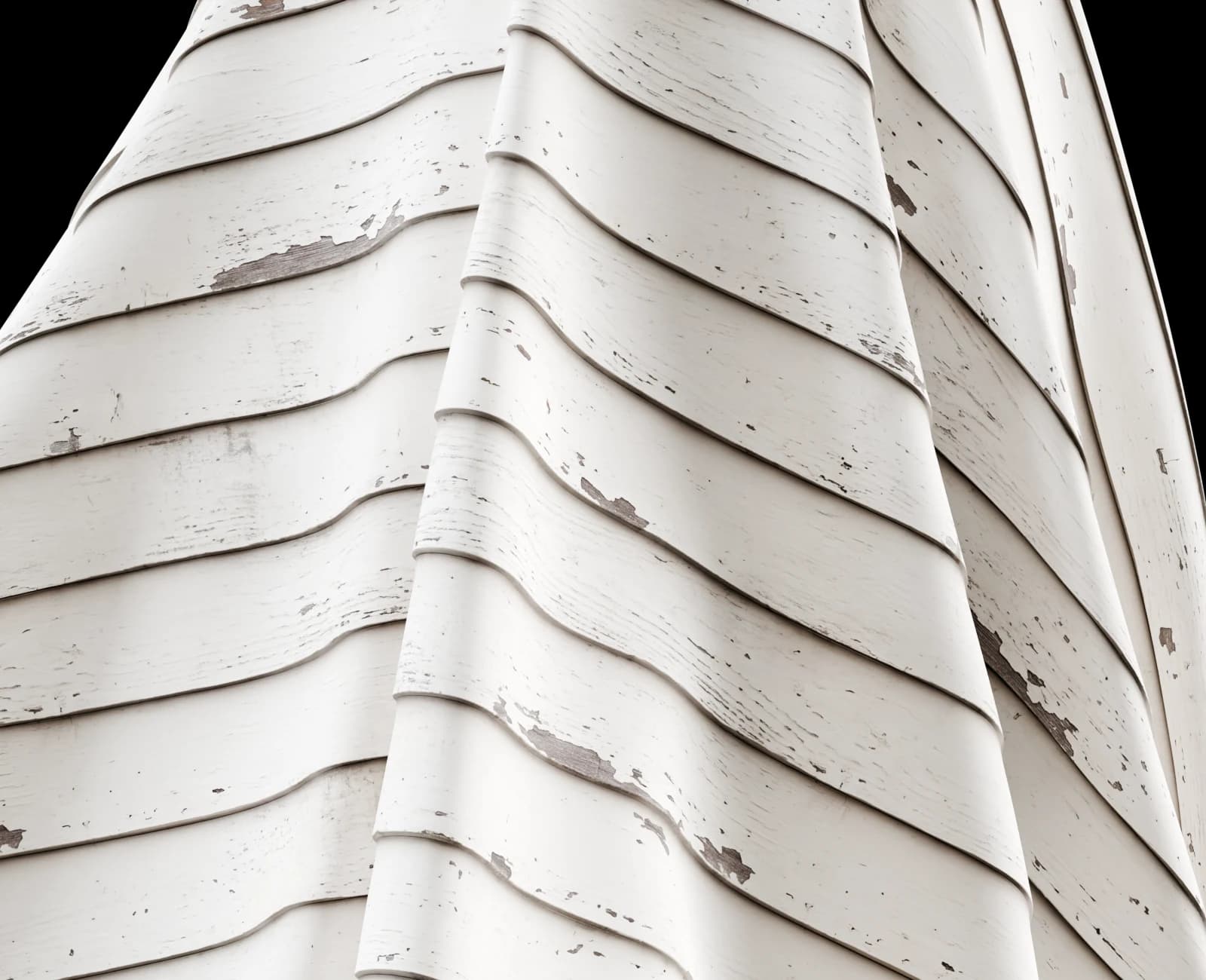 Peeling white-painted timber clapboard siding 01 render 5 of 5
