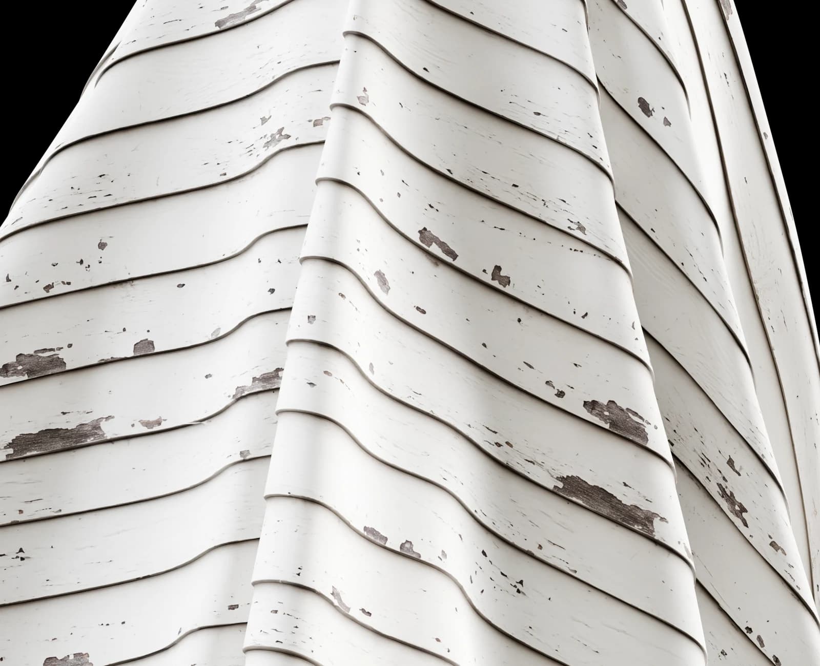 Peeling white-painted timber clapboard siding 02 render 5 of 5