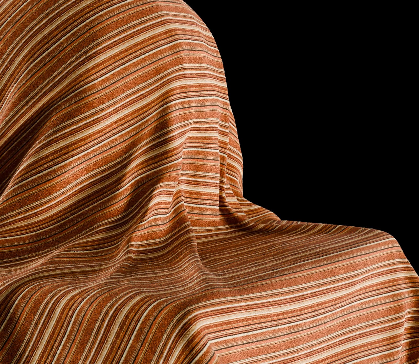 70s Striped Wool Upholstery render 3 of 5