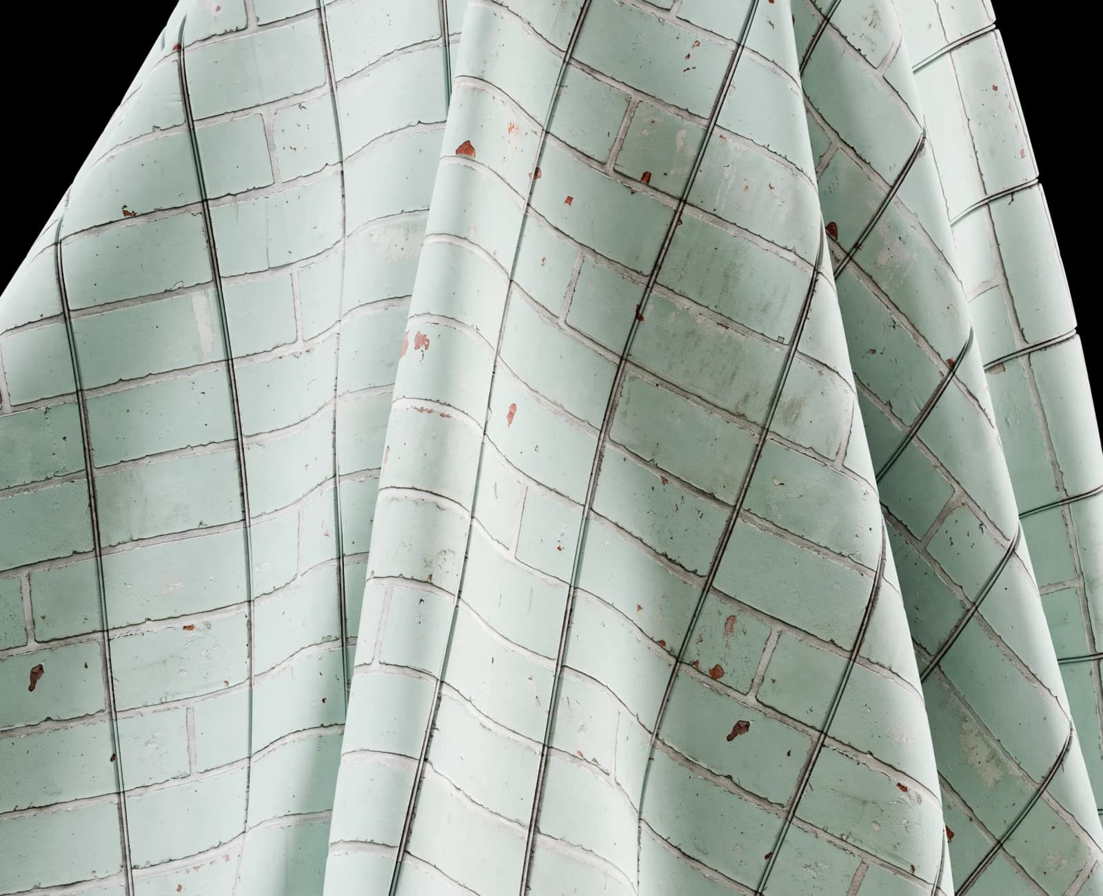 Weathered mint-green painted brickwork 01 render 5 of 5
