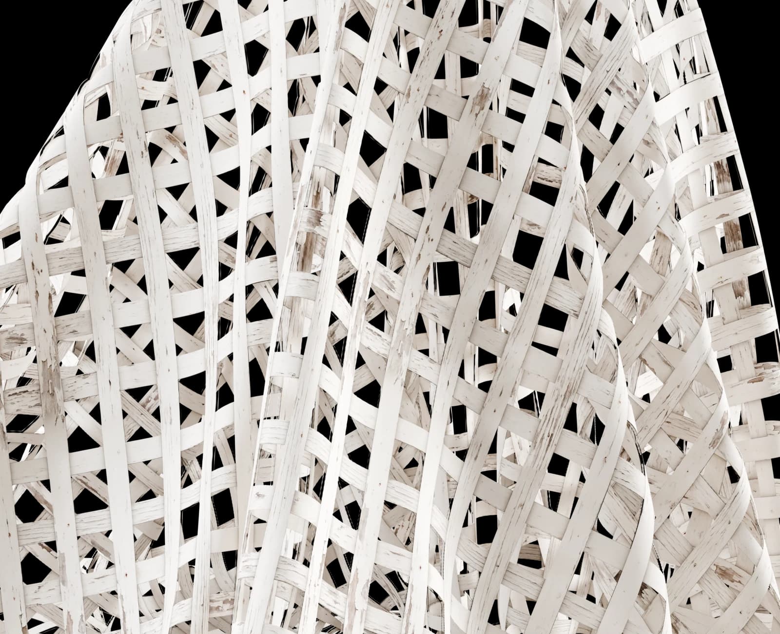 Weathered white-painted timber lattice 01 render 5 of 5