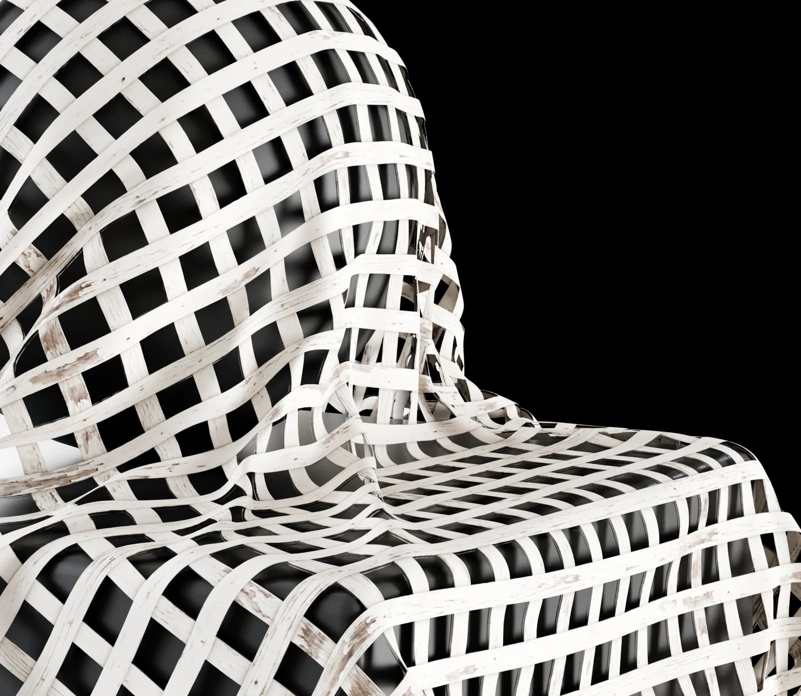 Weathered white-painted timber lattice 01 render 3 of 5