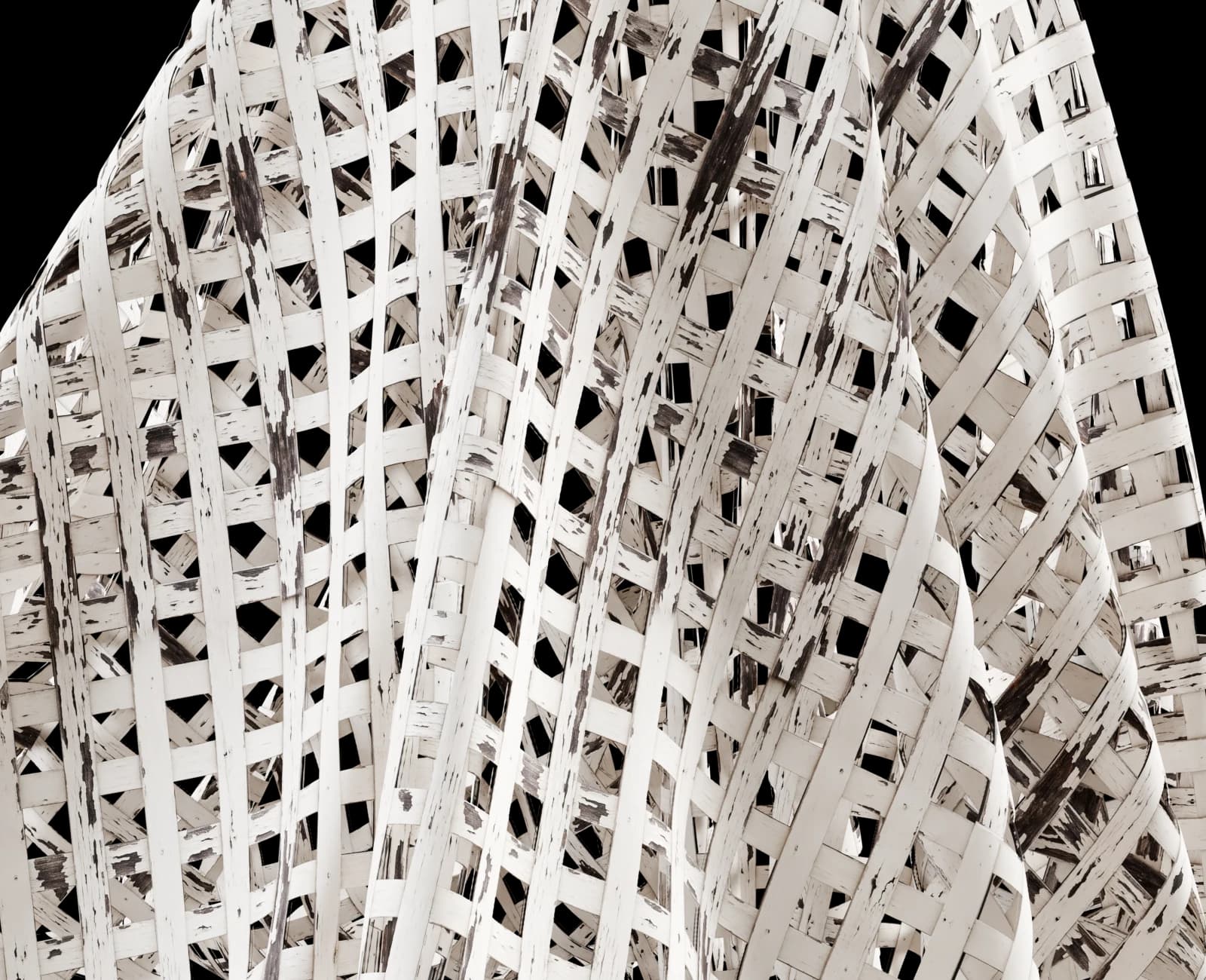 Weathered white-painted timber lattice 02 render 5 of 5