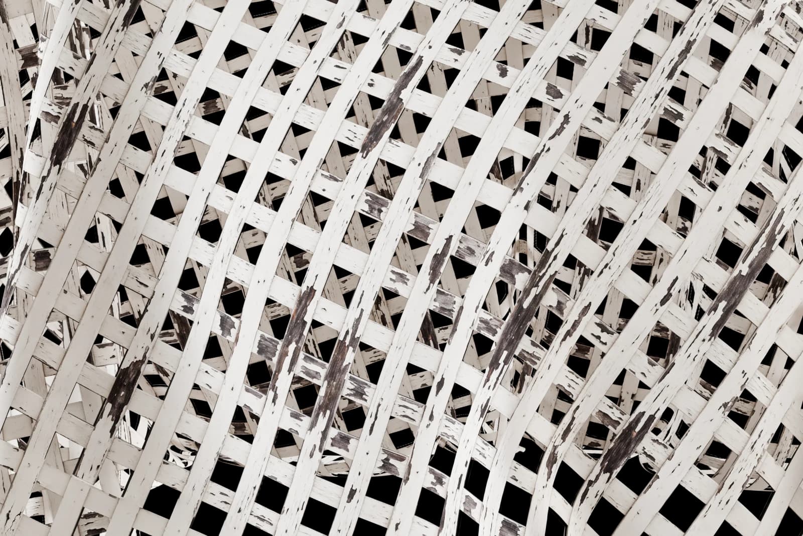 Weathered white-painted timber lattice 02 render 2 of 5