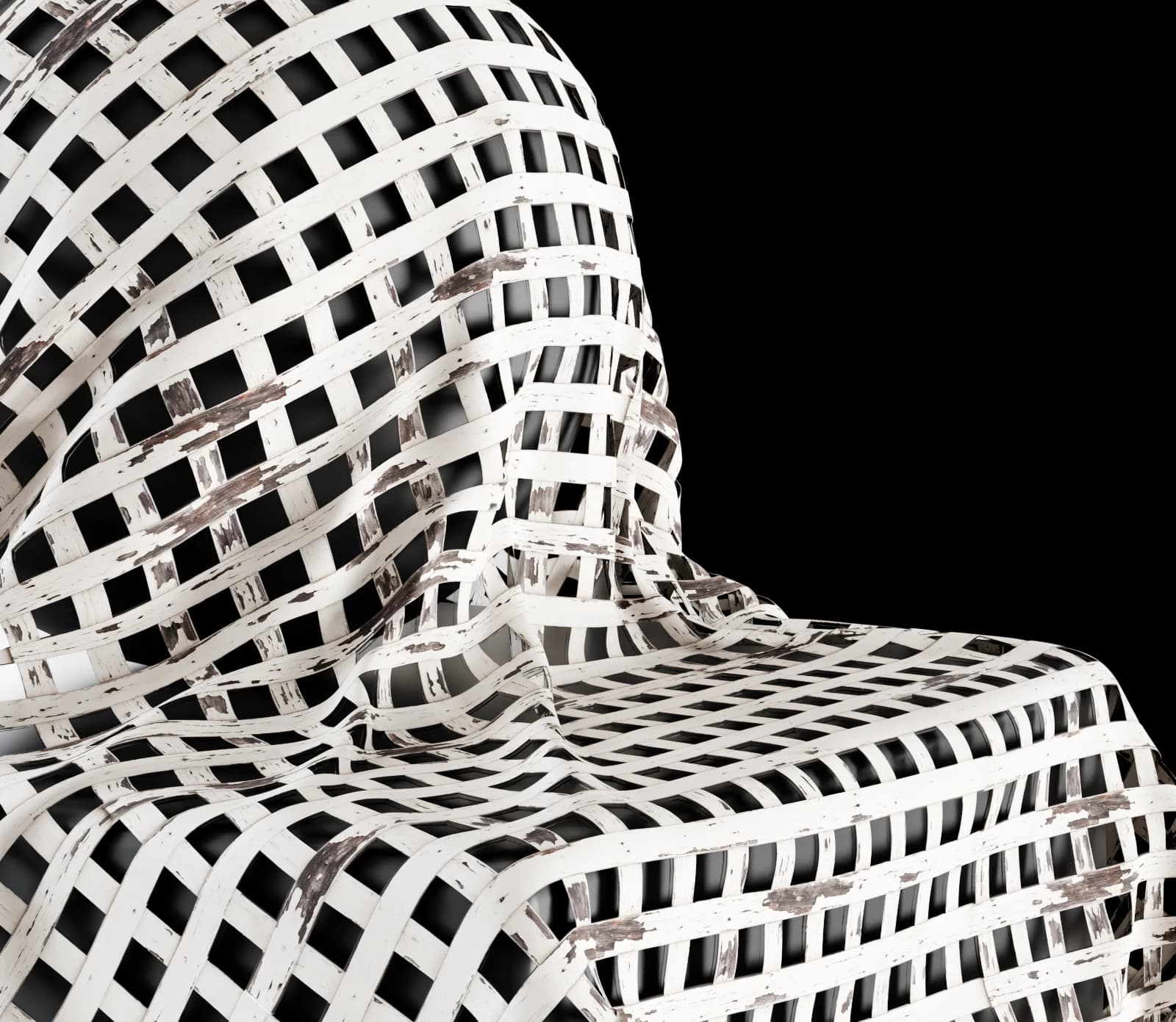 Weathered white-painted timber lattice 02 render 3 of 5