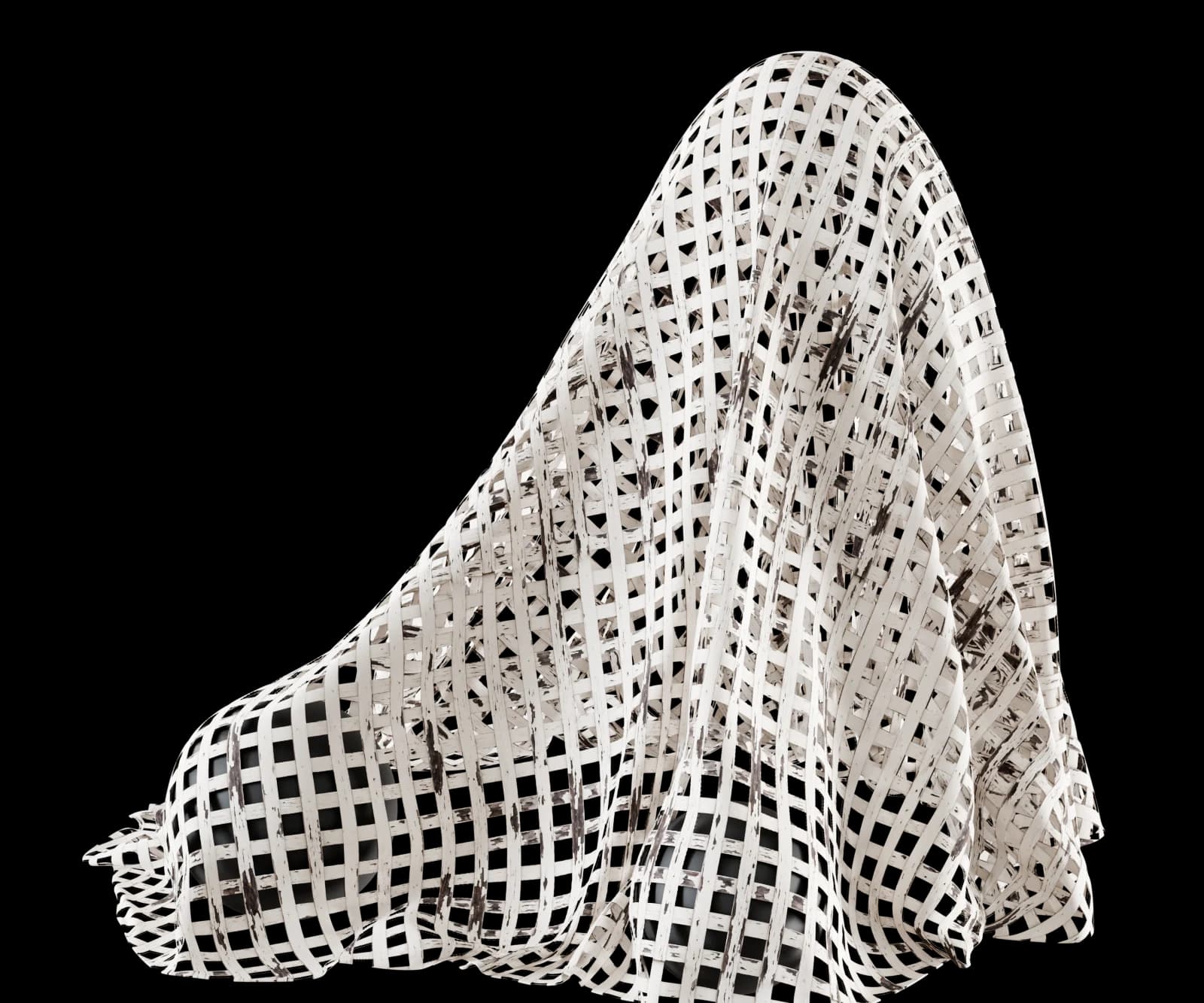 Weathered white-painted timber lattice 02 render 4 of 5