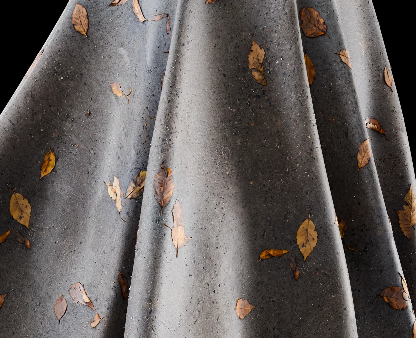 Wet concrete with autumn leaves 01 render 5 of 5
