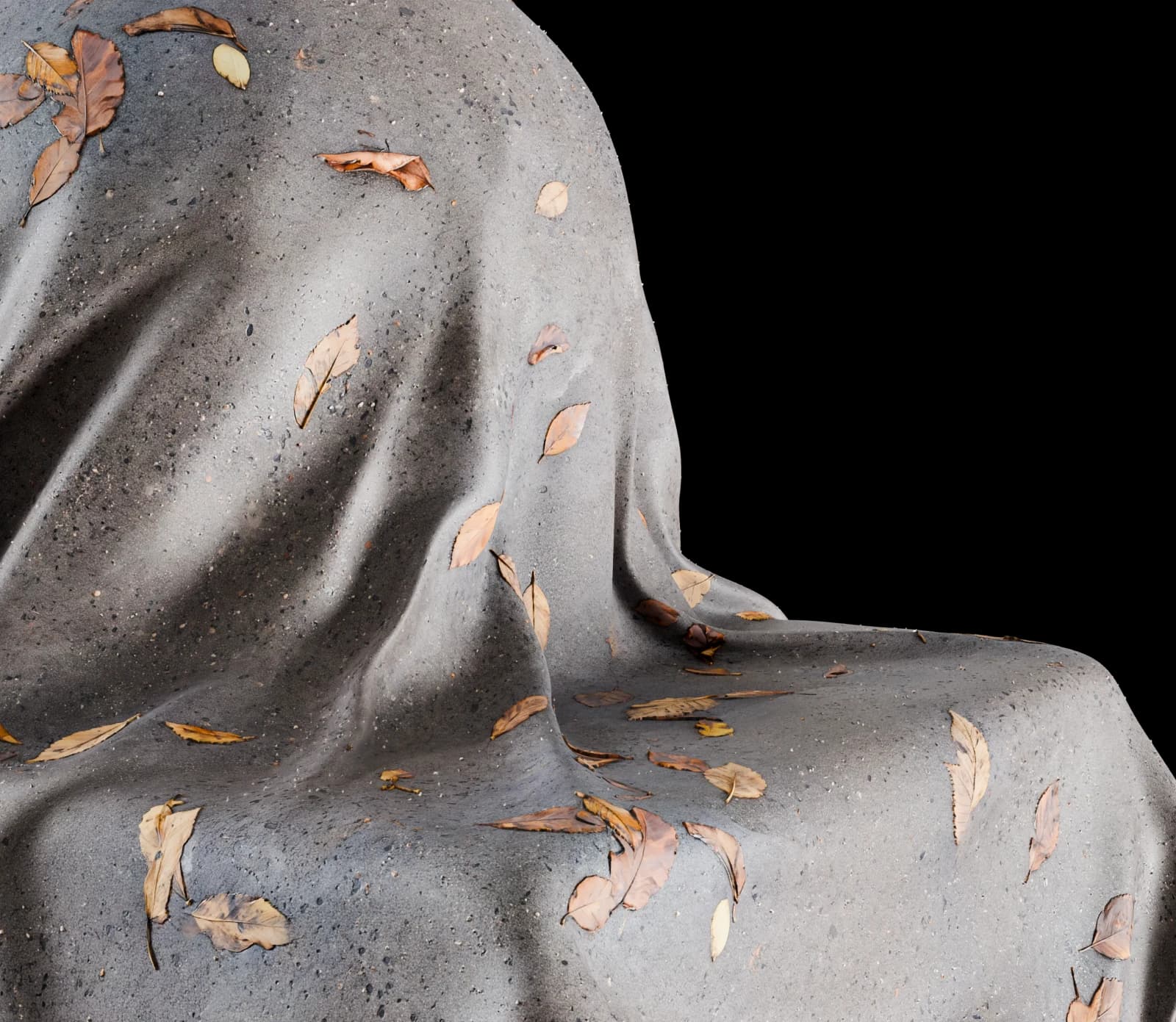 Wet concrete with autumn leaves 01 render 3 of 5