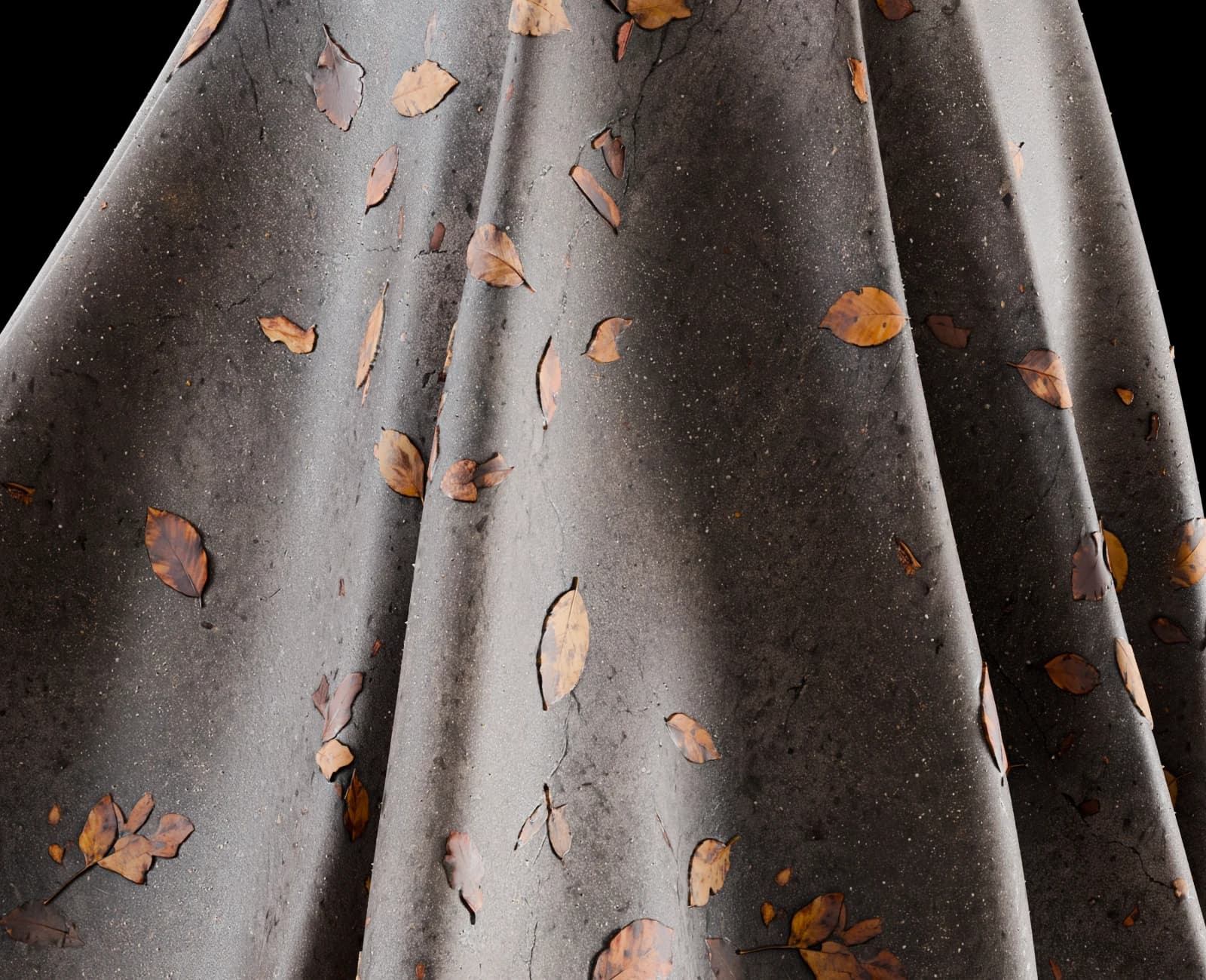 Wet concrete with autumn leaves 02 render 5 of 5