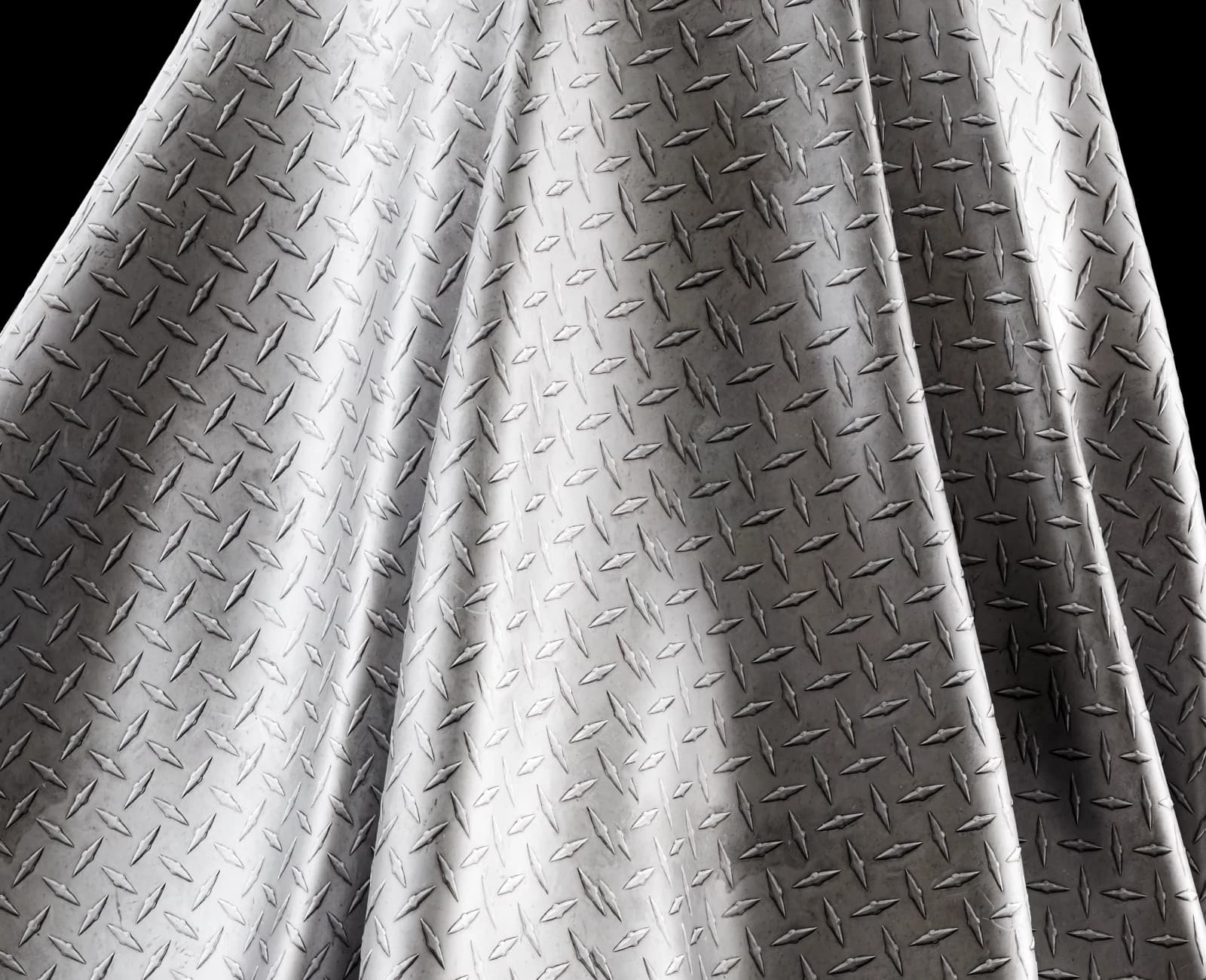 Worn silver diamond tread plate 02 render 5 of 5