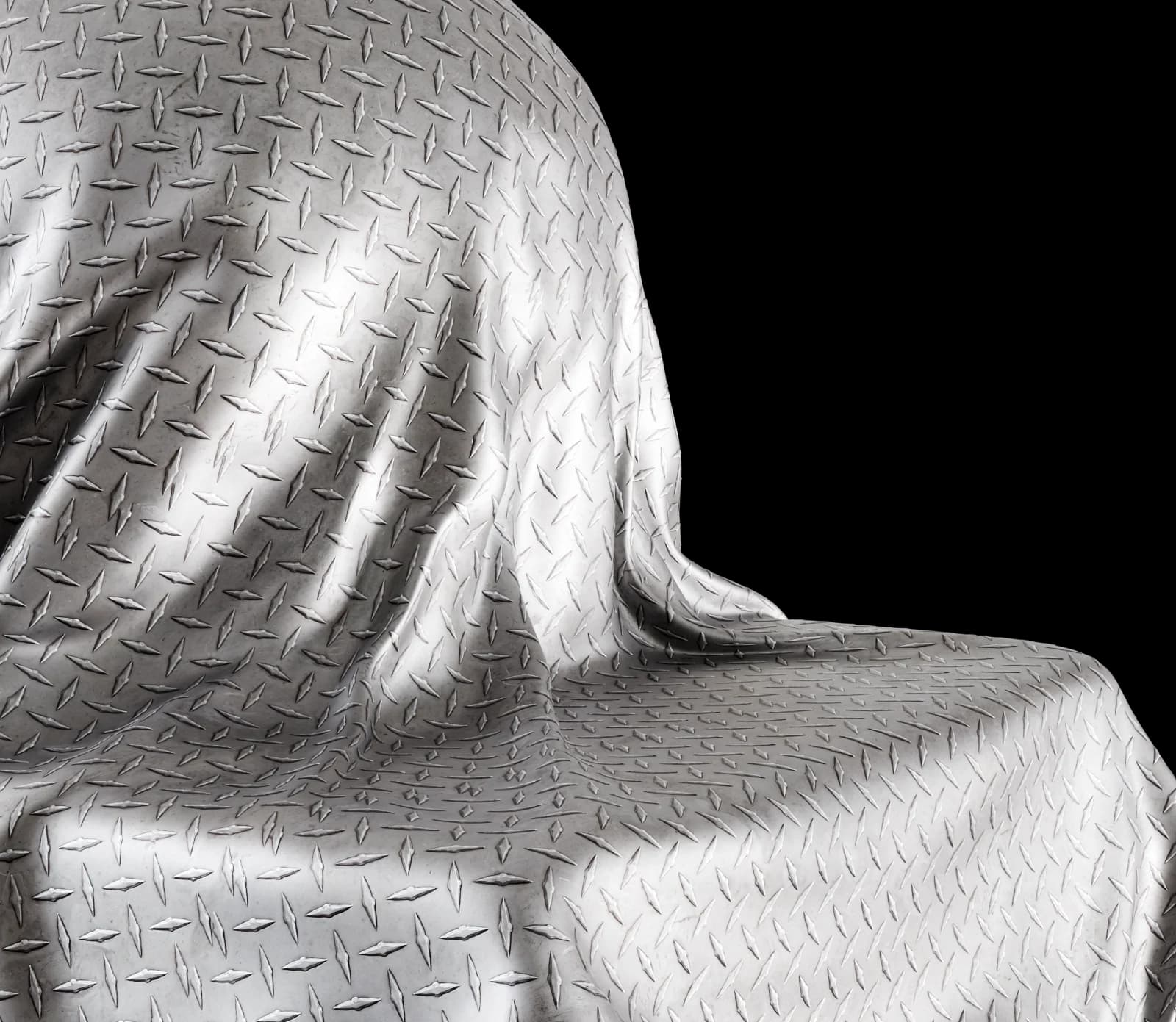 Worn silver diamond tread plate 02 render 3 of 5