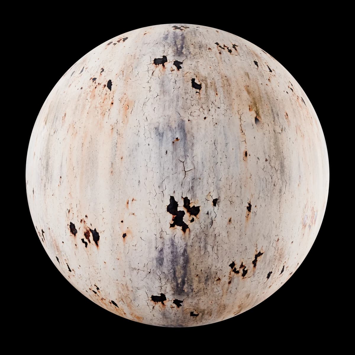 Aged cream-painted iron 02, texture render