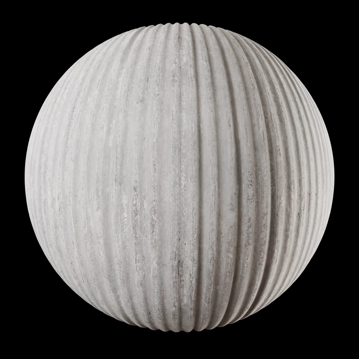 Aged grey corrugated mineral sheet 02, seamless PBR texture render