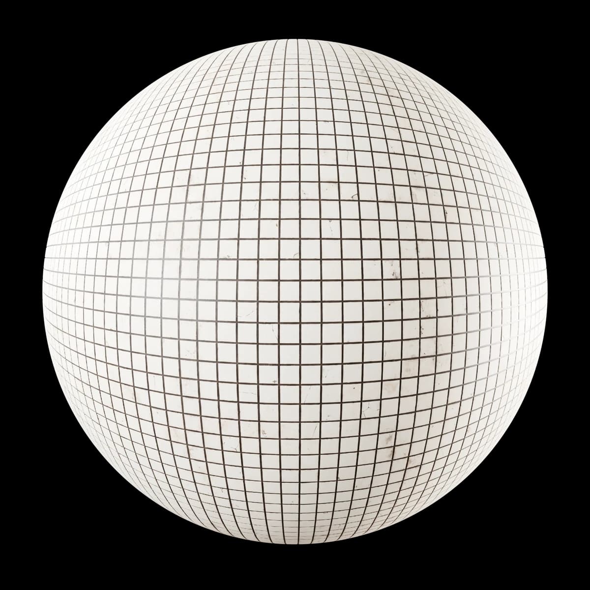 Aged ivory ceramic mosaic tiles 02, seamless PBR texture render