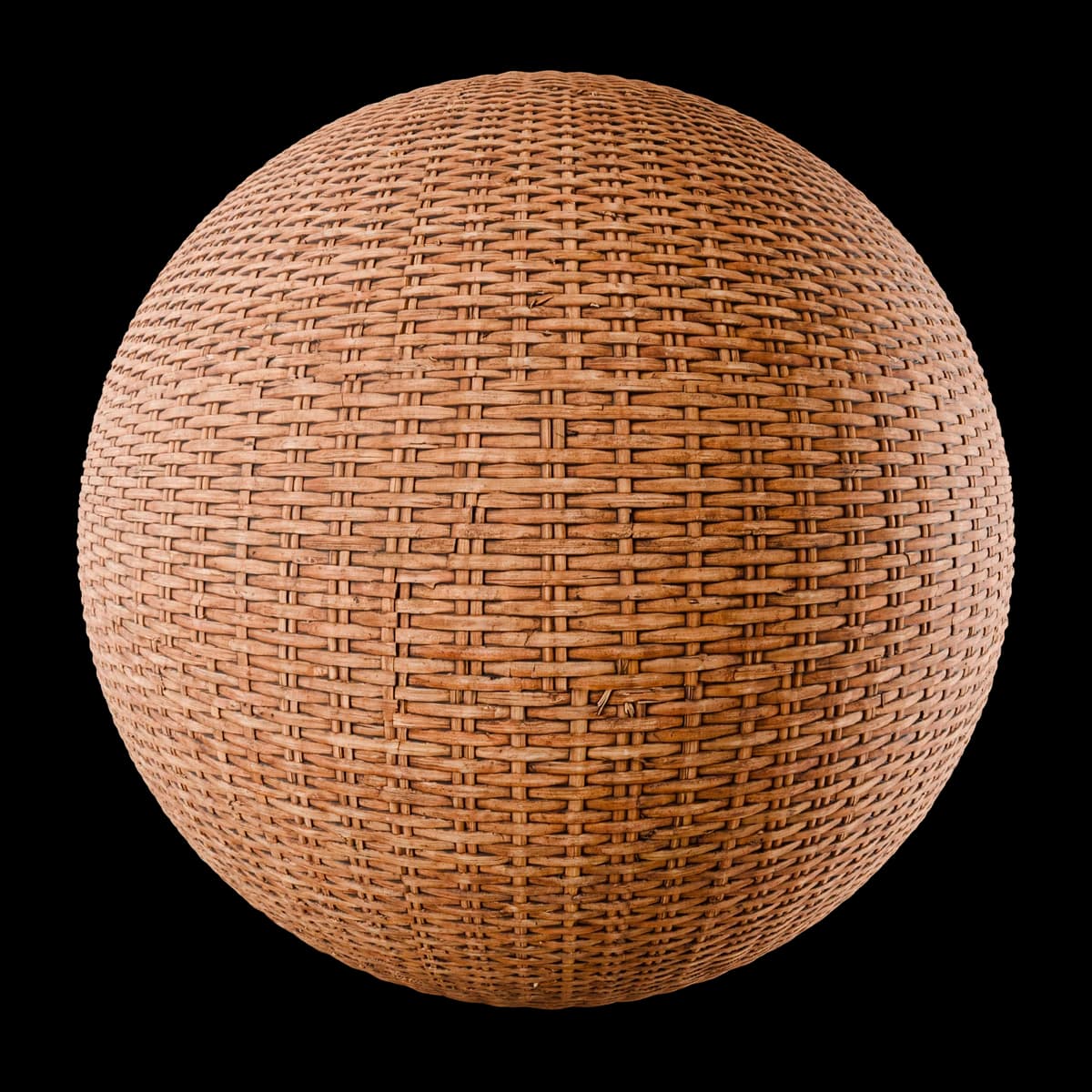 Aged natural wicker weave 02, seamless PBR texture render