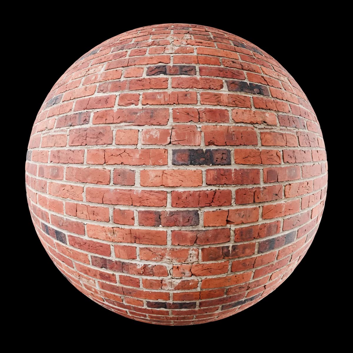 Aged red chimney brick 02, texture render