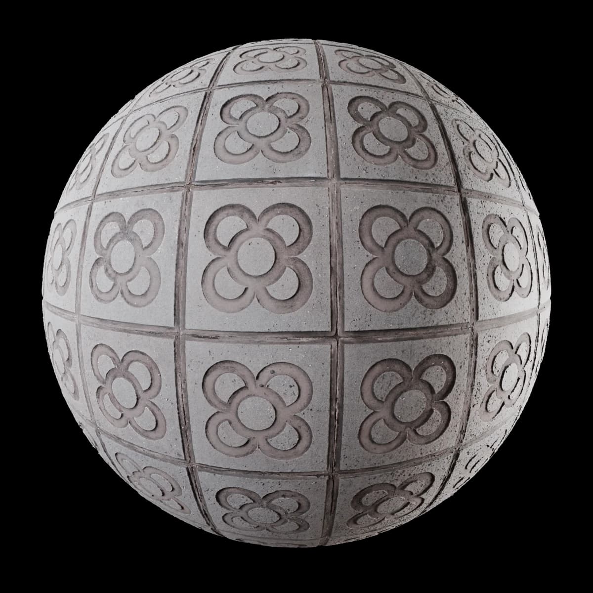 Barcelona Flower Pavers, seamless PBR texture render