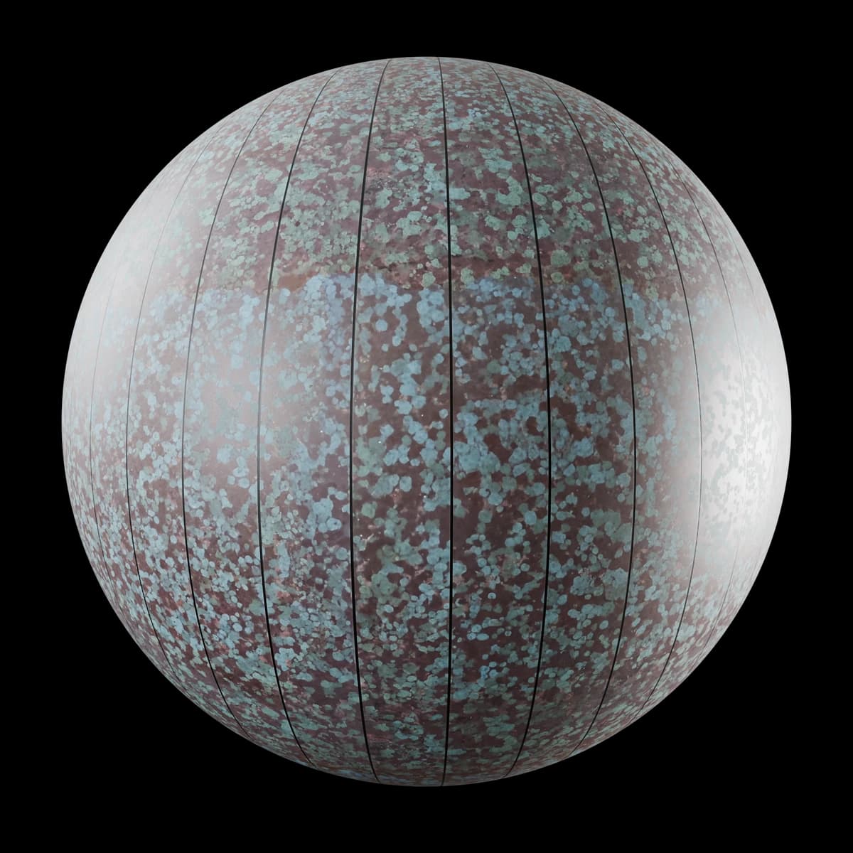 Blue green mottled ceramic wall panels 01, seamless PBR texture render