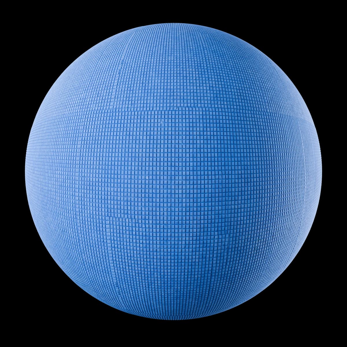 Blue microcell exercise mat rubber 02, seamless PBR texture render