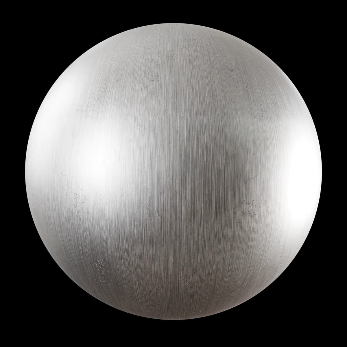 Brushed worn stainless steel 02, seamless PBR texture render
