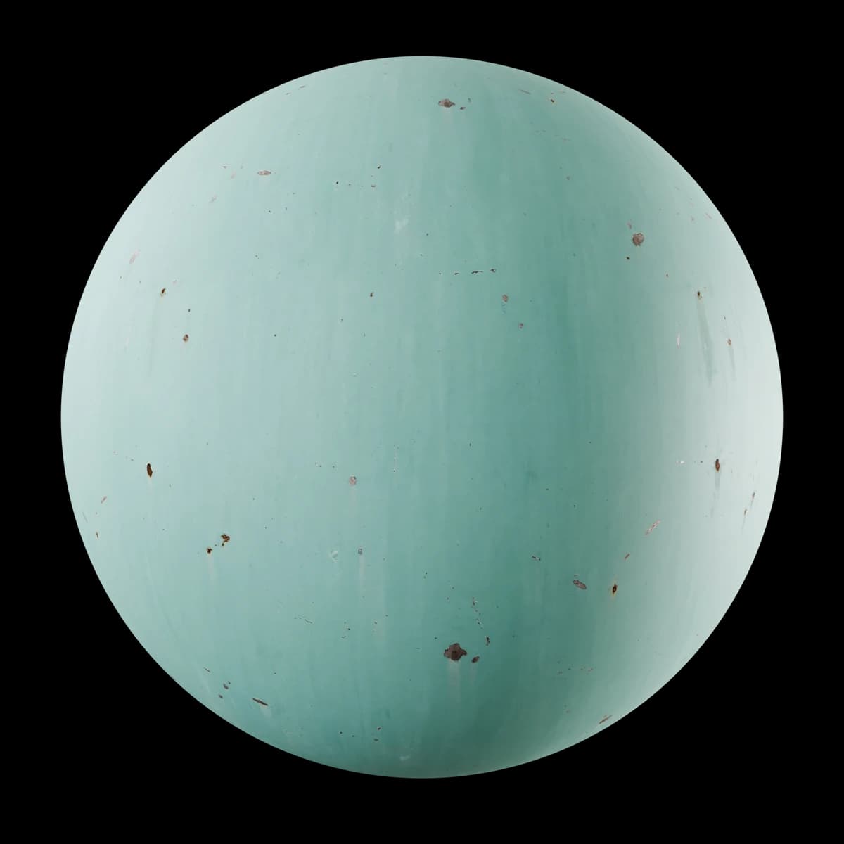 Chipped teal industrial painted steel 01, seamless PBR texture render