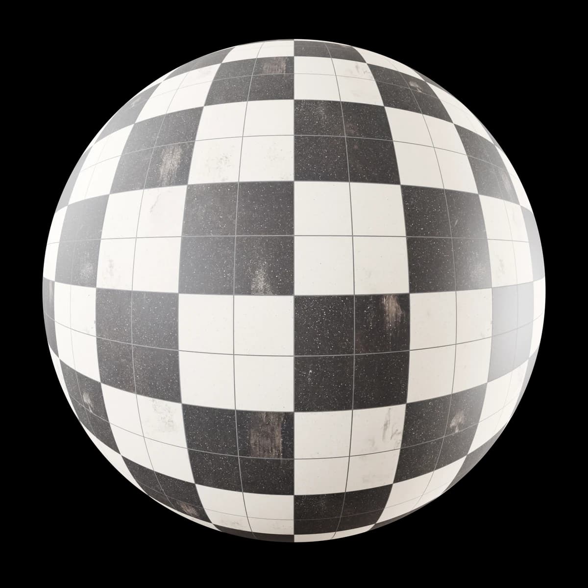 Cream and charcoal geometric floor tiles 02, seamless PBR texture render