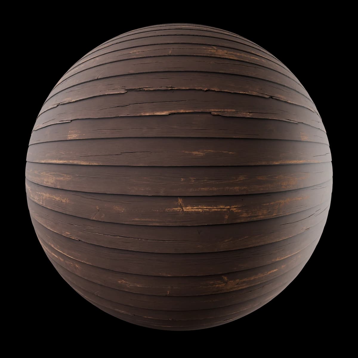 Dark weathered timber siding 01, seamless PBR texture render