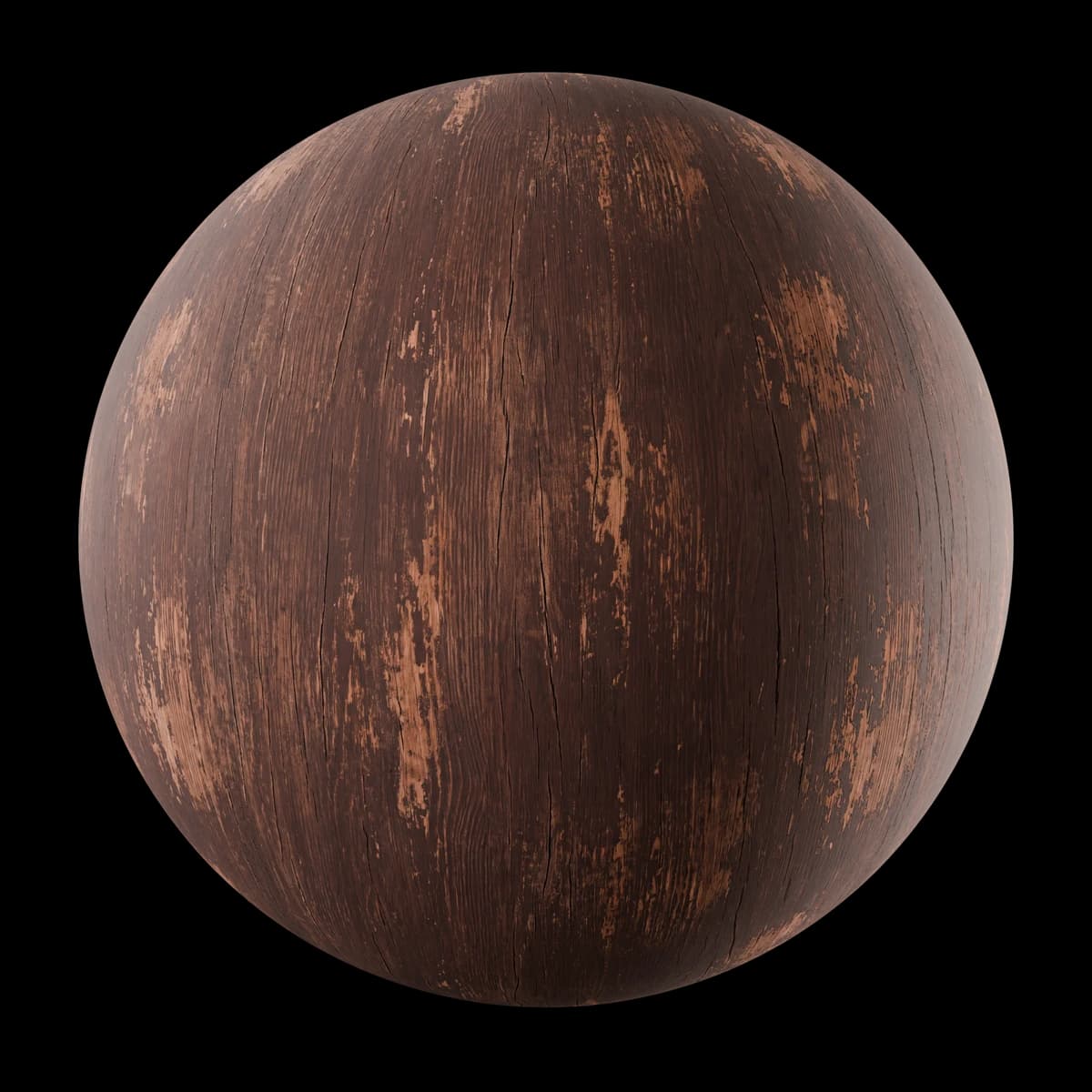 Dark worn door wood 01, seamless PBR texture render
