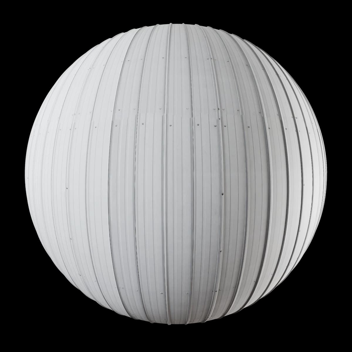 Grey ribbed metal siding 01, seamless PBR texture render