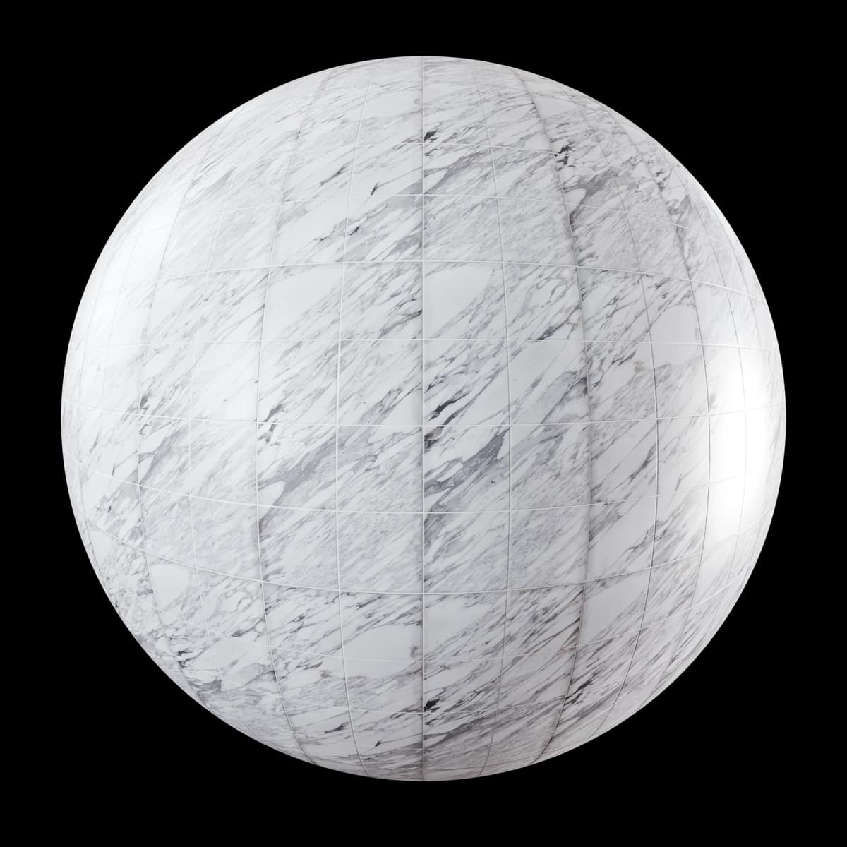 Grey veined marble tiles 01, seamless PBR texture render